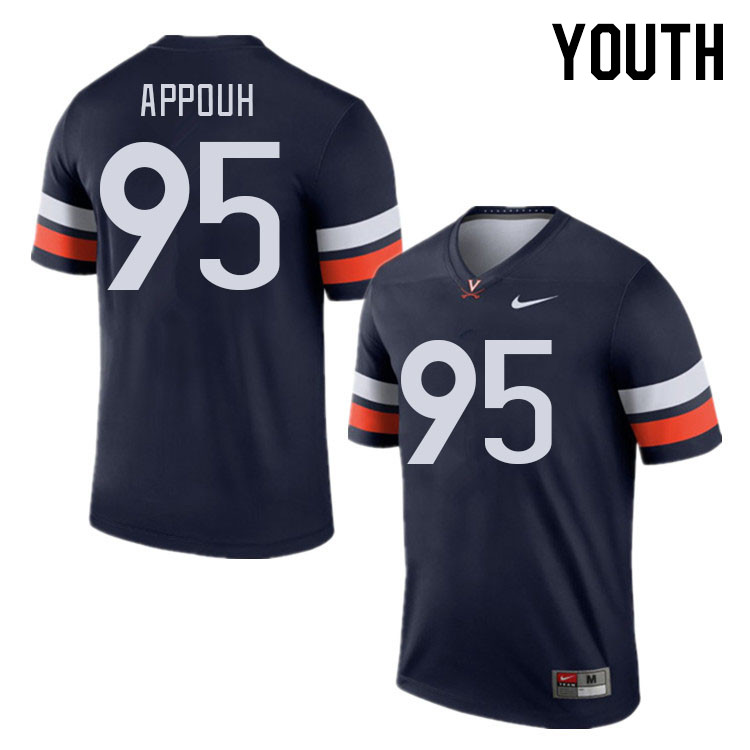 Youth #95 Nana Appouh Virginia Cavaliers College Football Jerseys Stitched Sale-Navy - Click Image to Close